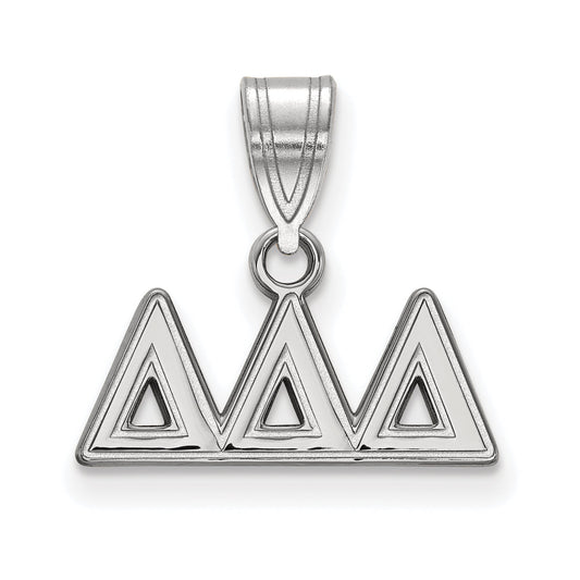 Sterling Silver Rhodium Plated Logoart Delta Sorority Greek Letters Medium Pendant