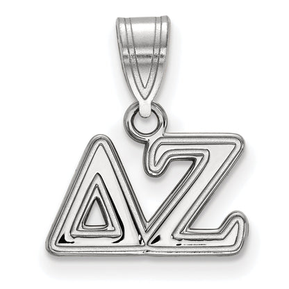 Sterling Silver Rhodium Plated Logoart Delta Zeta Sorority Greek Letters Medium Pendant