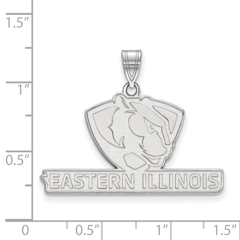 14K White Gold Logoart Eastern Illinois University Large Pendant
