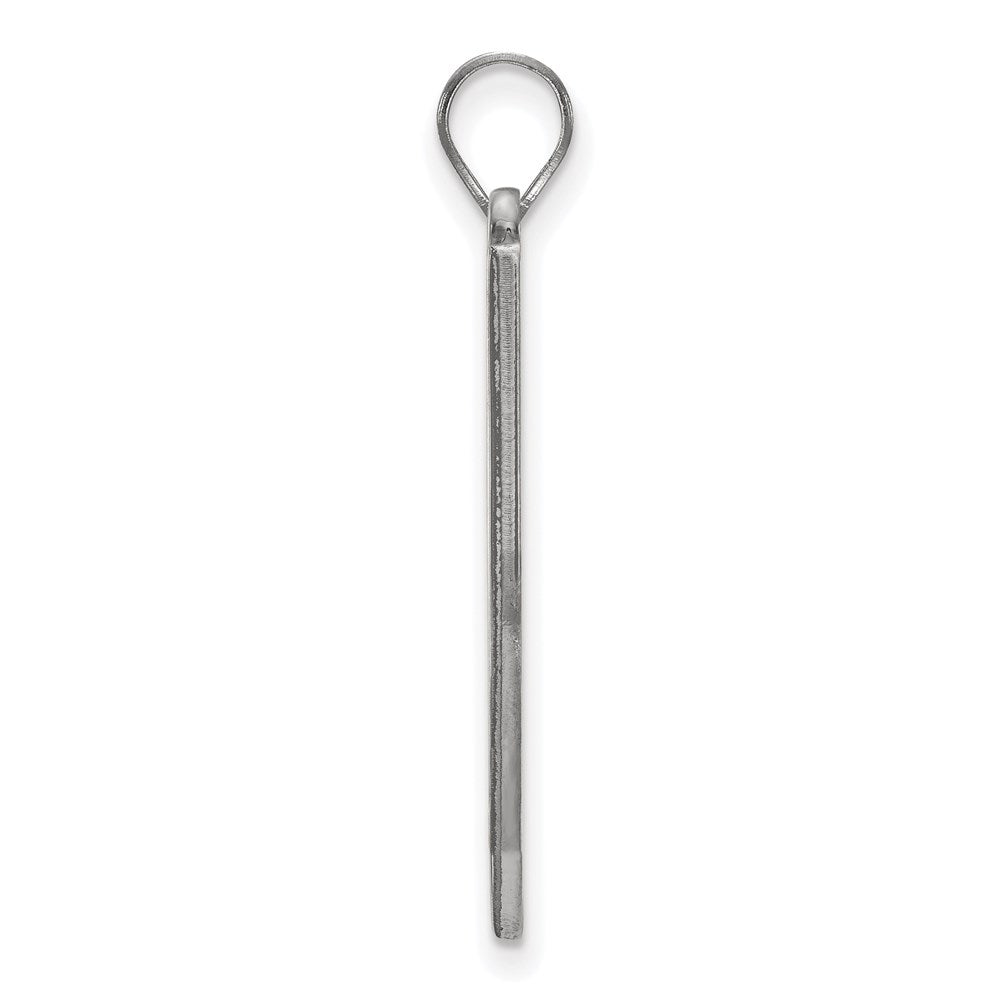 10K White Gold Logoart East Tennessee State University Letter E Shield Extra Large Pendant