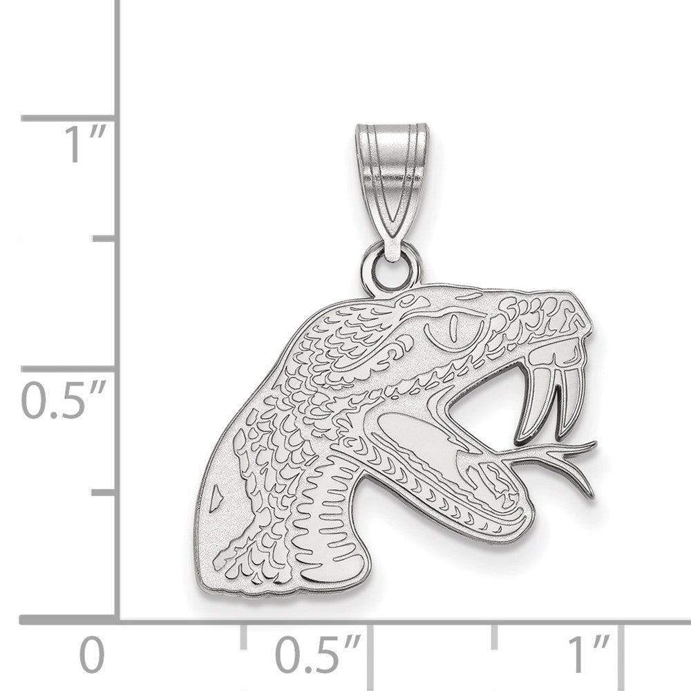 Sterling Silver Rhodium Plated Logoart Florida A And M University Rattler Medium Pendant