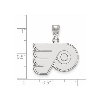 10K White Gold Nhl Logoart Philadelphia Flyers Medium Pendant