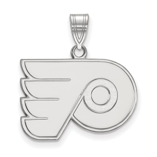 14K White Gold Nhl Logoart Philadelphia Flyers Medium Pendant