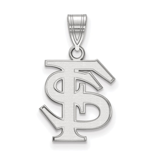 10K White Gold Logoart Florida State University F S Medium Pendant