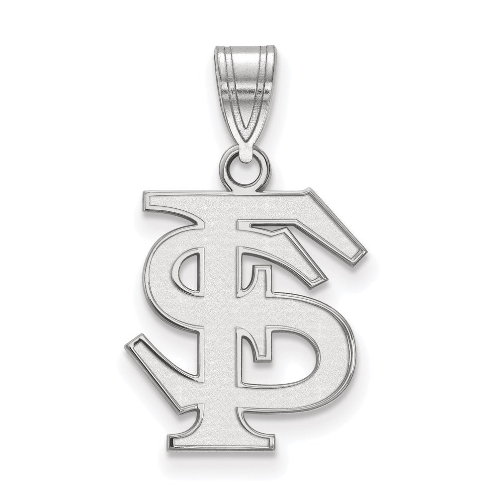 14K White Gold Logoart Florida State University F S Medium Pendant