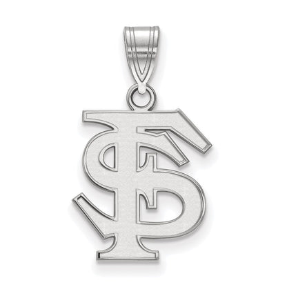Sterling Silver Rhodium Plated Logoart Florida State University F S Medium Pendant