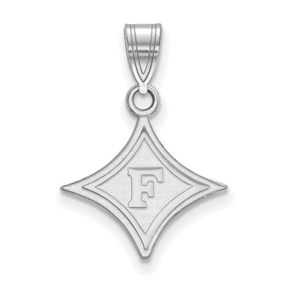 Sterling Silver Rhodium Plated Logoart Furman University Medium Pendant