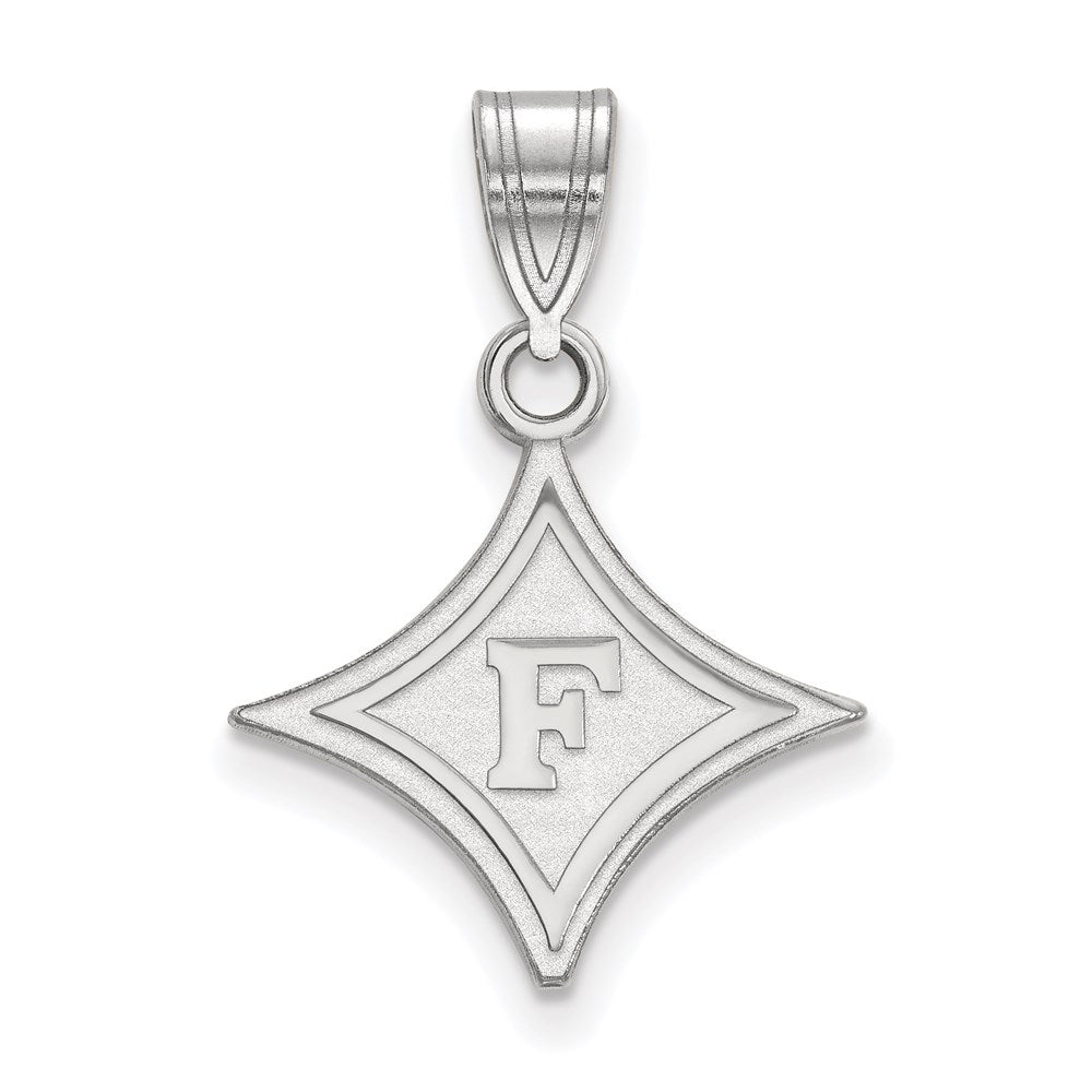 10K White Gold Logoart Furman University Medium Pendant