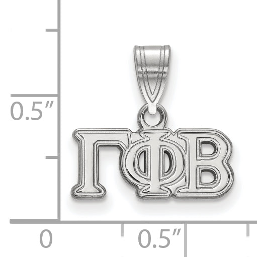 Sterling Silver Rhodium Plated Logoart Gamma Phi Beta Sorority Greek Letters Medium Pendant