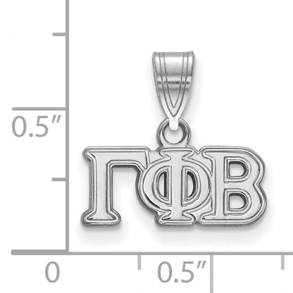 Sterling Silver Rhodium Plated Logoart Gamma Phi Beta Sorority Greek Letters Medium Pendant