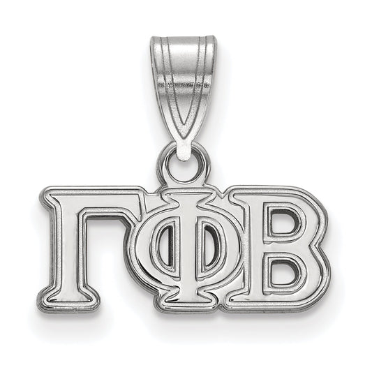 Sterling Silver Rhodium Plated Logoart Gamma Phi Beta Sorority Greek Letters Medium Pendant