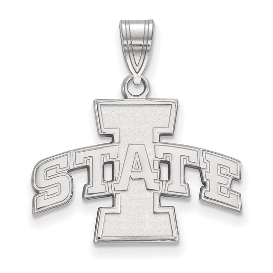 14K White Gold Logoart Iowa State University Medium Pendant