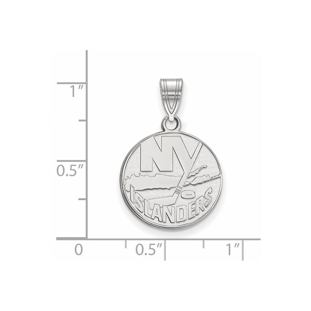 14K White Gold Nhl Logoart New York Islanders Medium Pendant