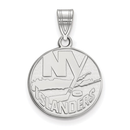 14K White Gold Nhl Logoart New York Islanders Medium Pendant