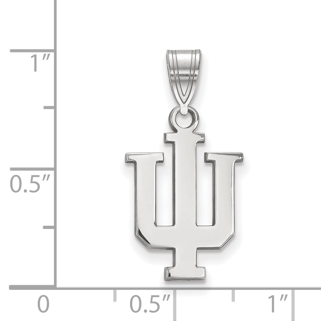 Sterling Silver Rhodium Plated Logoart Indiana University I U Medium Pendant