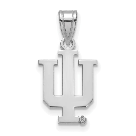 Sterling Silver Rhodium Plated Logoart Indiana University I U Medium Pendant