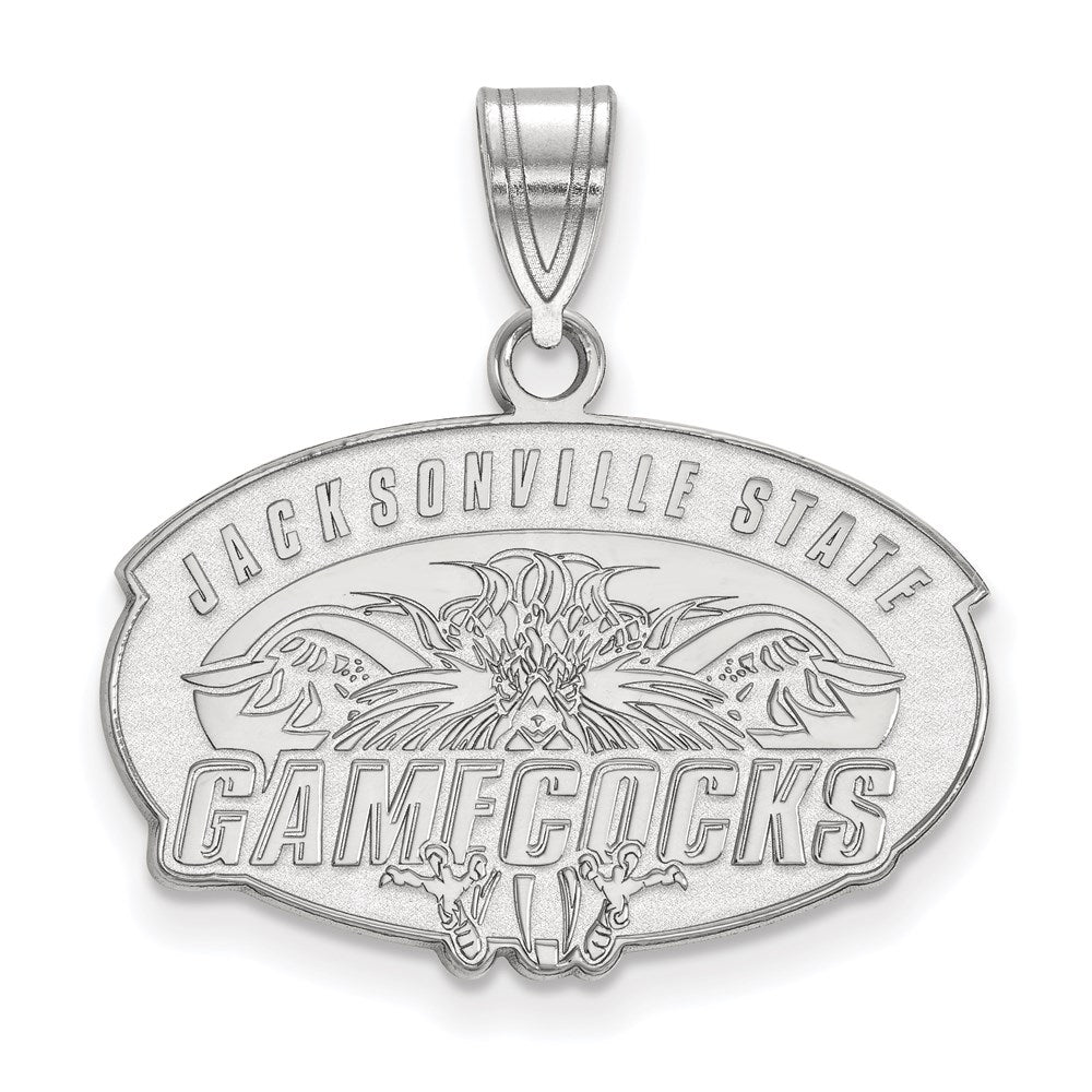 10K White Gold Logoart Jacksonville State University Medium Pendant