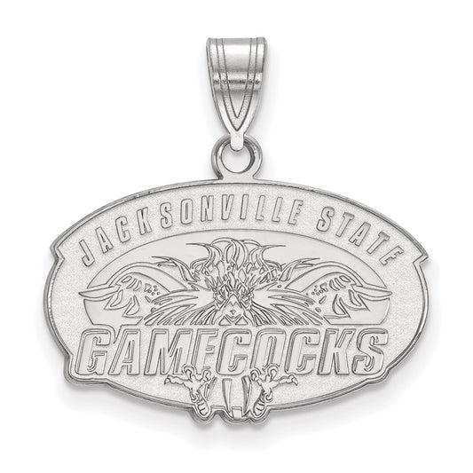 10K White Gold Logoart Jacksonville State University Medium Pendant