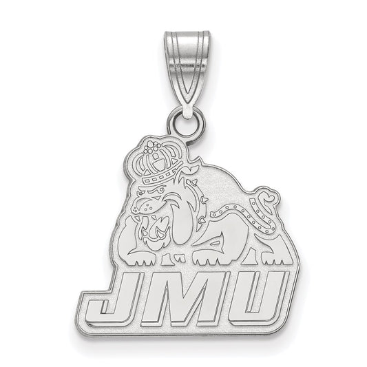 Sterling Silver Rhodium Plated Logoart James Madison University Medium Pendant