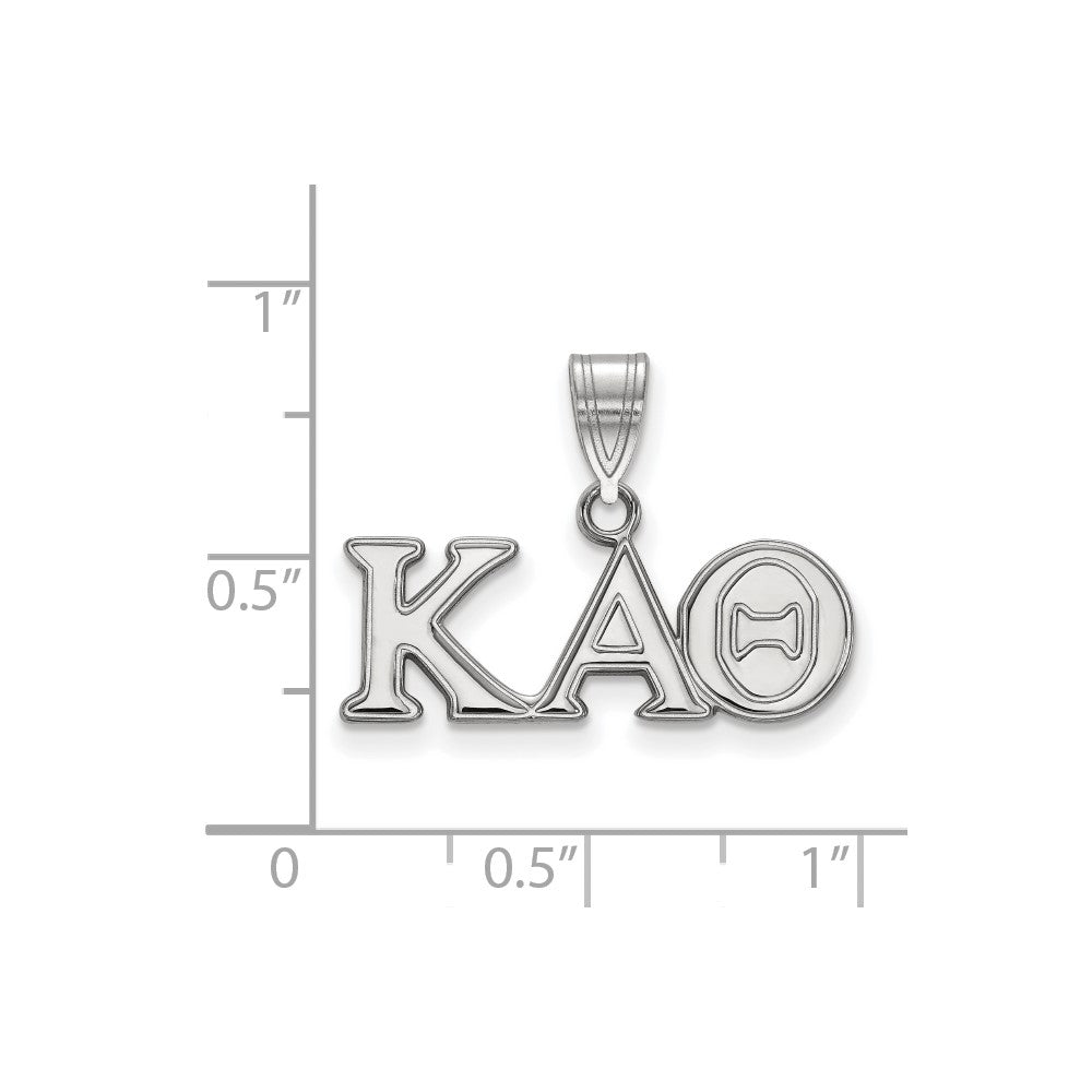 Sterling Silver Rhodium Plated Logoart Kappa Alpha Theta Sorority Greek Letters Medium Pendant