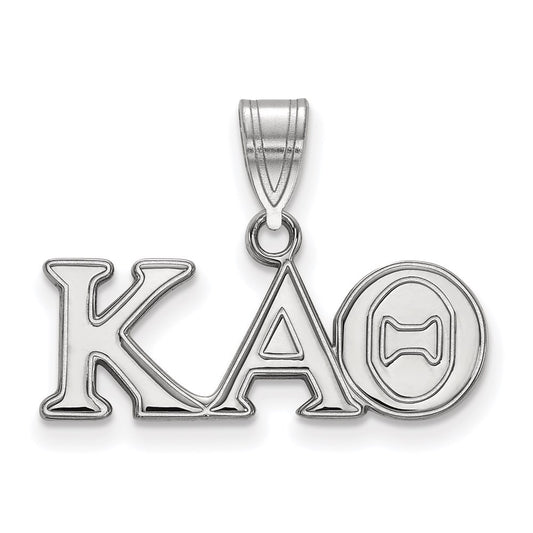 Sterling Silver Rhodium Plated Logoart Kappa Alpha Theta Sorority Greek Letters Medium Pendant