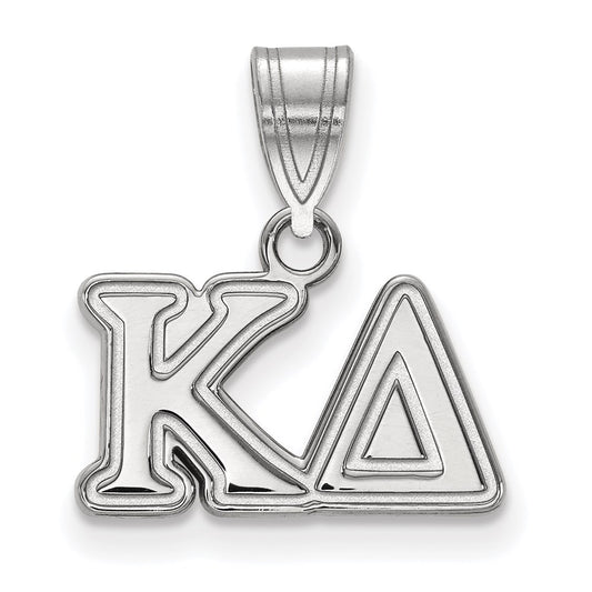 Sterling Silver Rhodium Plated Logoart Kappa Delta Sorority Greek Letters Medium Pendant
