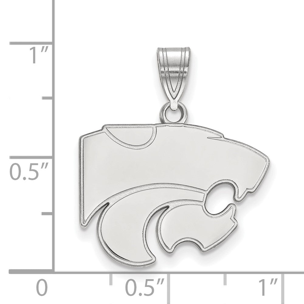 10K White Gold Logoart Kansas State University Wildcat Medium Pendant