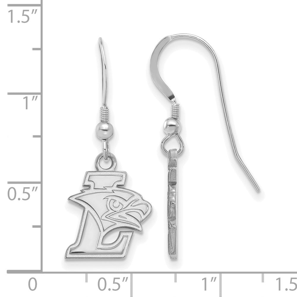 Sterling Silver Rhodium Plated Logoart Lehigh University Small Dangle Wire Earrings