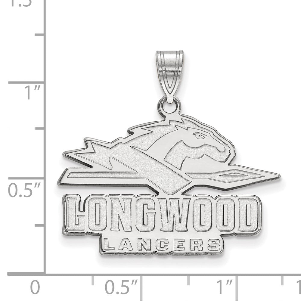 10K White Gold Logoart Longwood University Lancers Large Pendant