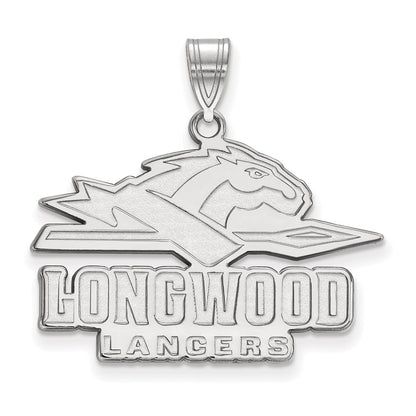 10K White Gold Logoart Longwood University Lancers Large Pendant