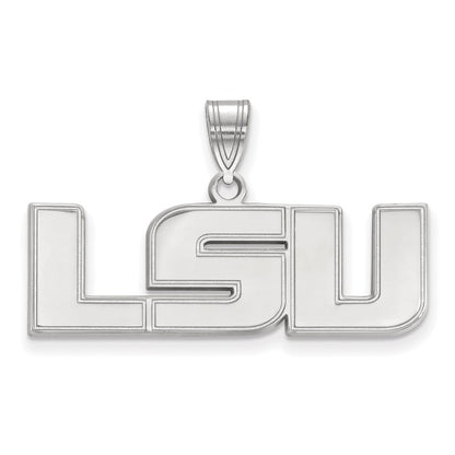 14K White Gold Logoart Louisiana State University L S U Medium Pendant