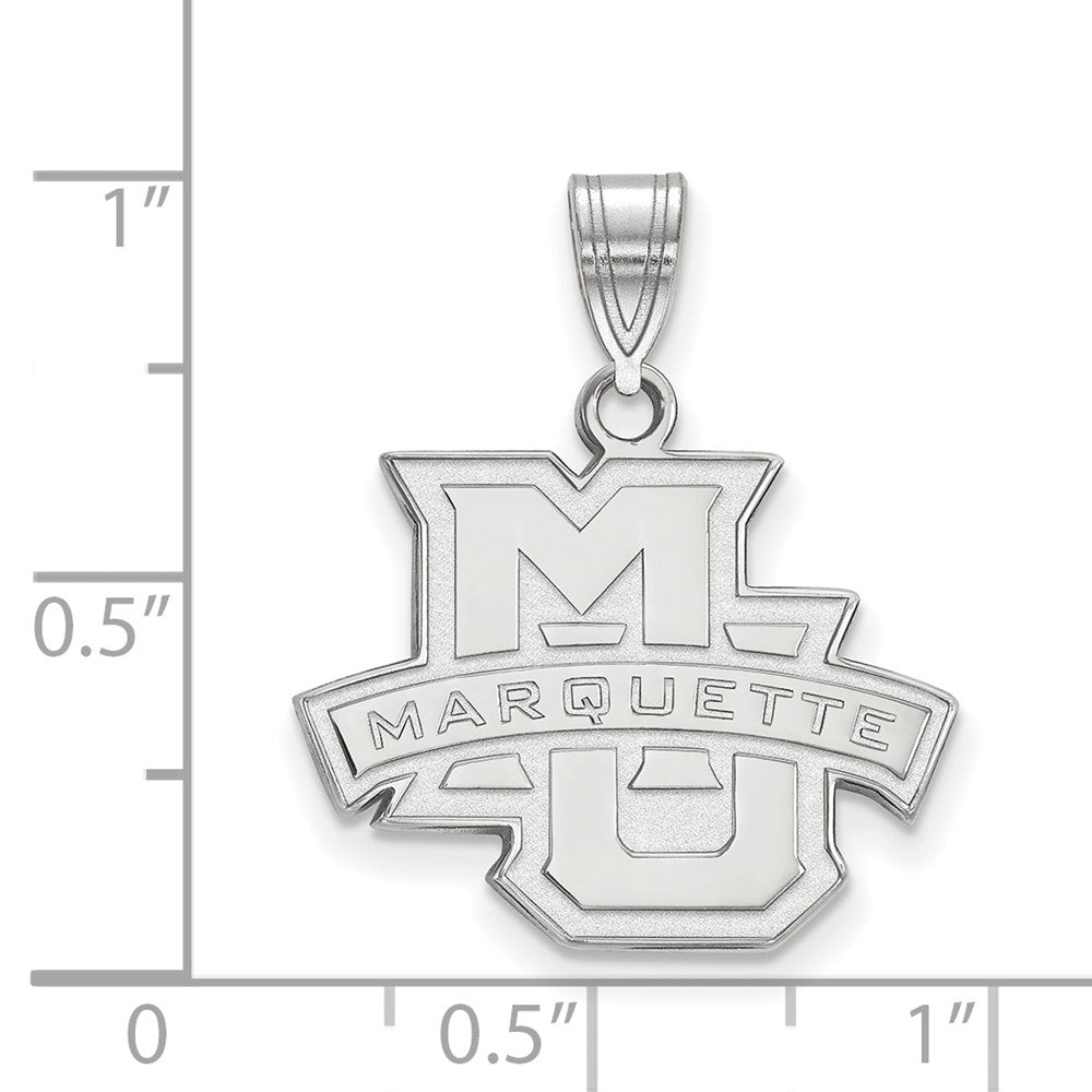 14K White Gold Logoart Marquette University Medium Pendant