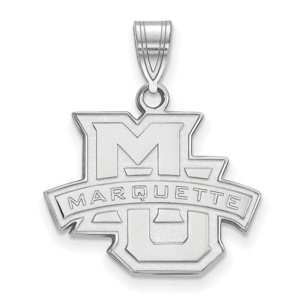14K White Gold Logoart Marquette University Medium Pendant