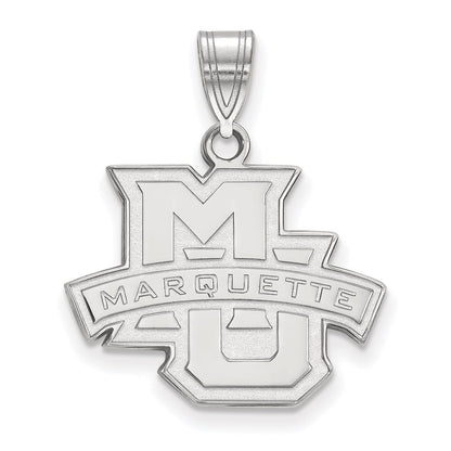 10K White Gold Logoart Marquette University Medium Pendant