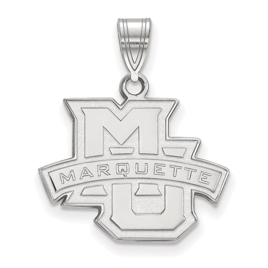 10K White Gold Logoart Marquette University Medium Pendant