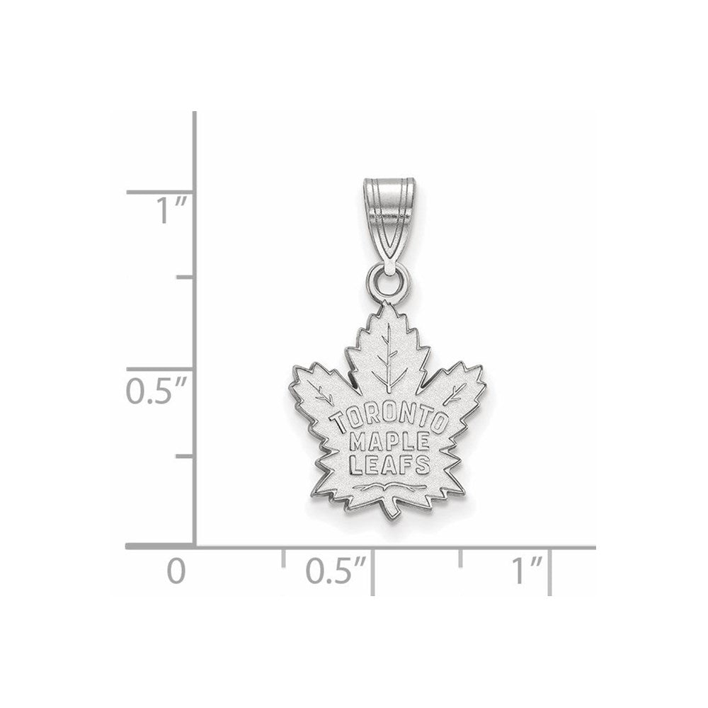 Sterling Silver Rhodium Plated Nhl Logoart Toronto Maple Leafs Medium Pendant