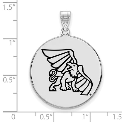 Sterling Silver Rhodium Plated Logoart Missouri Western State University Griffon Extra Large Enameled Disc Pendant