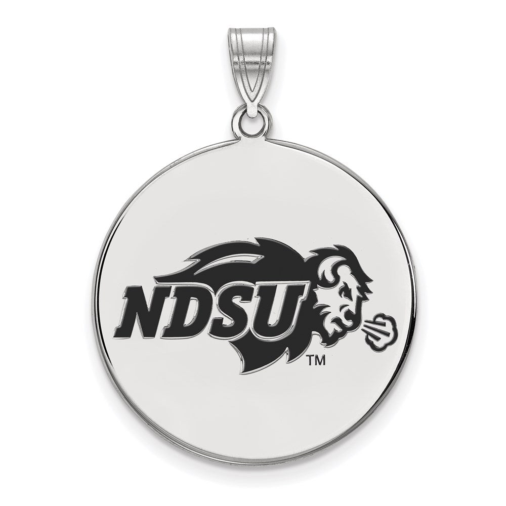 Sterling Silver Rhodium Plated Logoart North Dakota State University Extra Large Enameled Disc Pendant