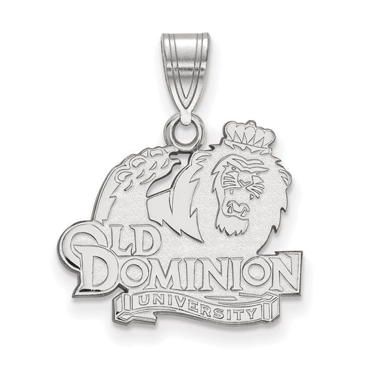 Sterling Silver Rhodium Plated Logoart Old Dominion University Medium Pendant