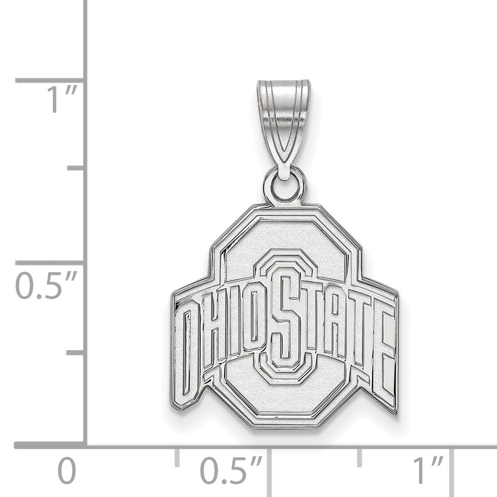 Sterling Silver Rhodium Plated Logoart The Ohio State University Medium Pendant