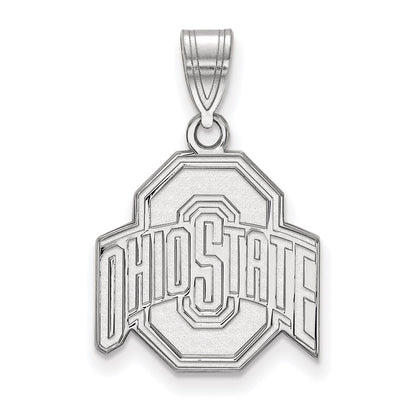 Sterling Silver Rhodium Plated Logoart The Ohio State University Medium Pendant