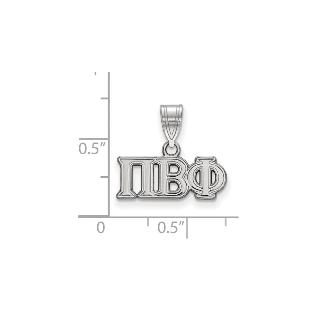 Sterling Silver Rhodium Plated Logoart Pi Beta Phi Sorority Greek Letters Medium Pendant