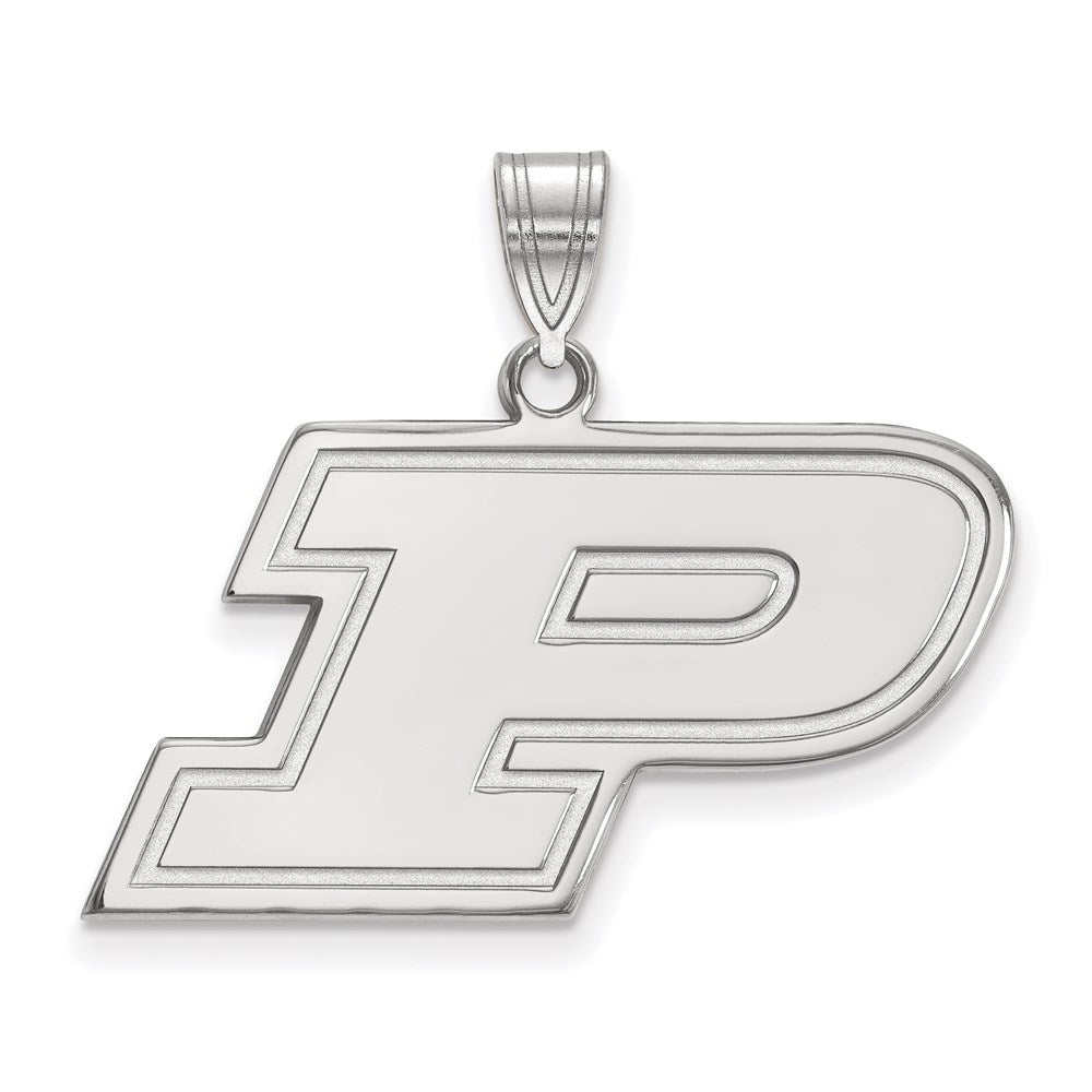 14K White Gold Logoart Purdue University Letter P Medium Pendant