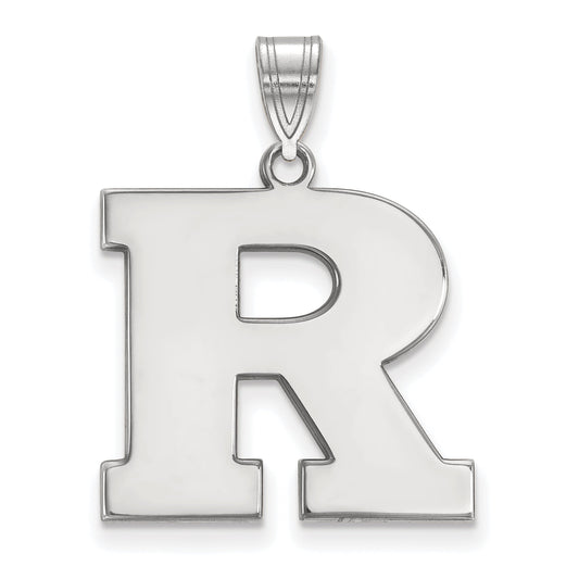 Sterling Silver Rhodium Plated Logoart Rutgers University Letter R Large Pendant