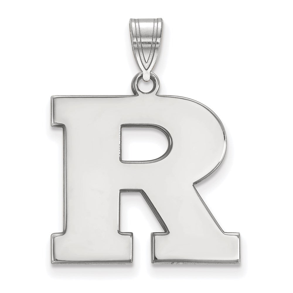 14K White Gold Logoart Rutgers University Letter R Large Pendant