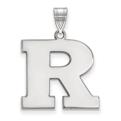 14K White Gold Logoart Rutgers University Letter R Large Pendant