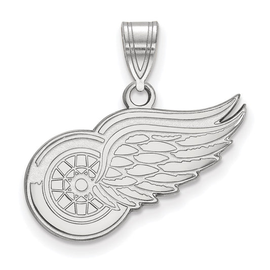 14K White Gold Nhl Logoart Detroit Red Wings Medium Pendant