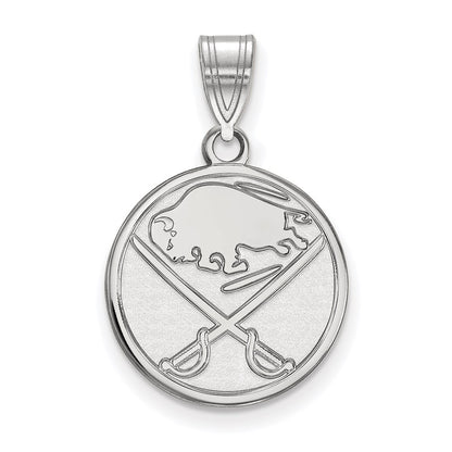 14K White Gold Nhl Logoart Buffalo Sabres Medium Pendant