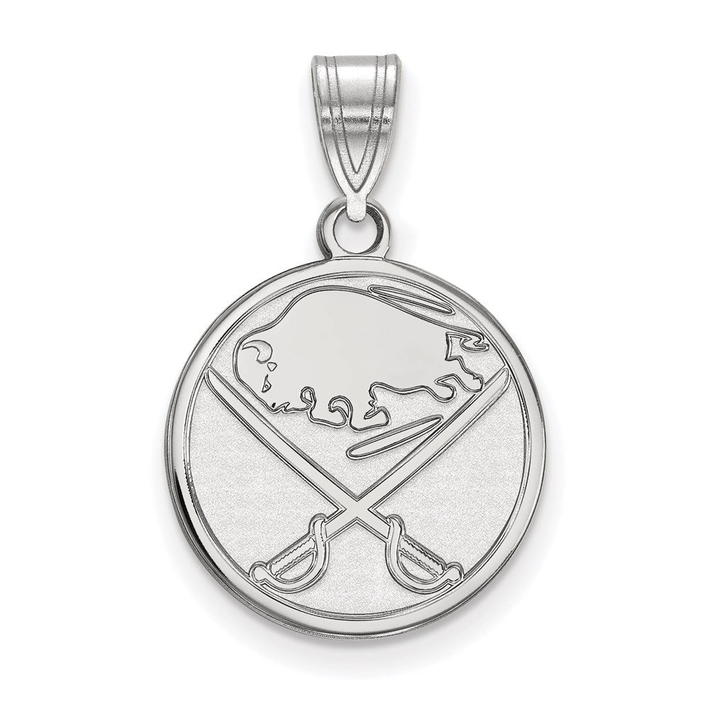 10K White Gold Nhl Logoart Buffalo Sabres Medium Pendant