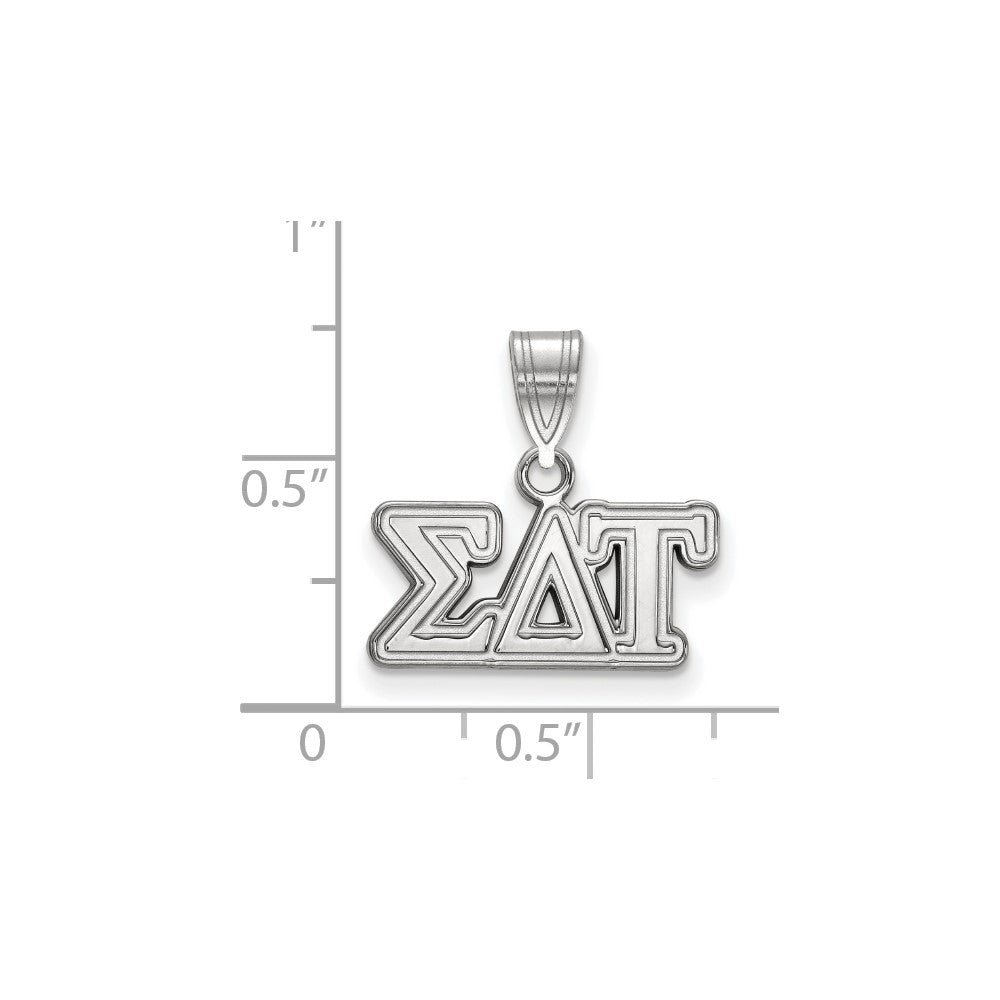 Sterling Silver Rhodium Plated Logoart Sigma Delta Tau Sorority Greek Letters Medium Pendant